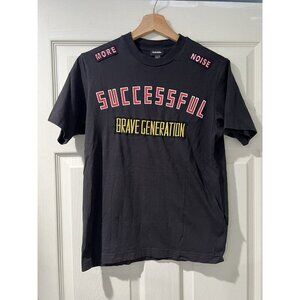 DIESEL TShirt Short Sleeve Crew Neck 100%Cotton Unisex Tee Black Size S